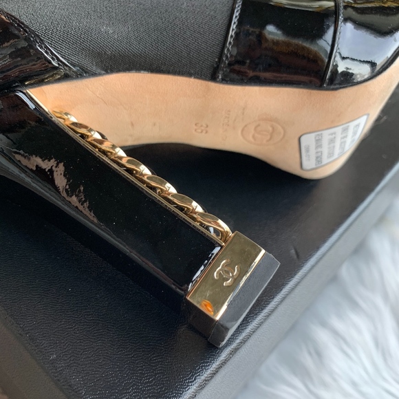 CHANEL Chain Link Embellished Ankle Boots US 6 - Picture 3 of 8